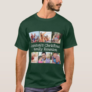 Camiseta Personalizar Reunião da Família de Natal Colagem d
