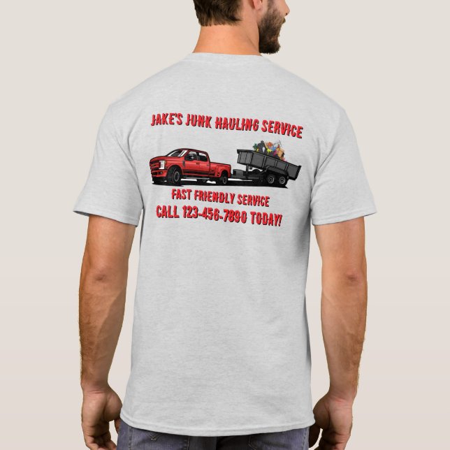 Camiseta Personalizar Serviço de Transporte de Entulho Marc (Verso)