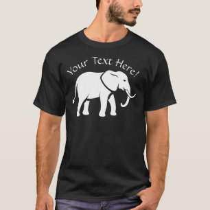 Camiseta Personalizar Texto do Nome Elefante Branco