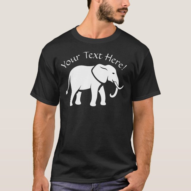 Camiseta Personalizar Texto do Nome Elefante Branco (Frente)