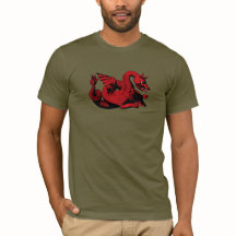 Camiseta Personalizável da Criatura Dragão Vermelh