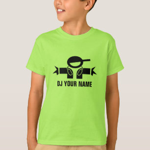 Camiseta personalizável de DJ verde lima para cria