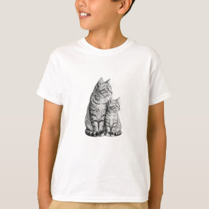 Camiseta personalizável de esboço de gatinho de ga