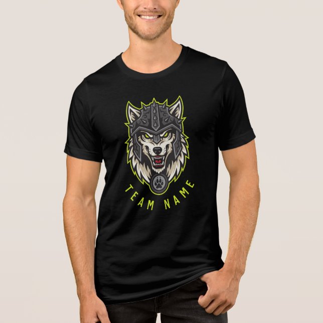 Camiseta Personalizável do Mascote Lobo Alfa | Per (Frente)