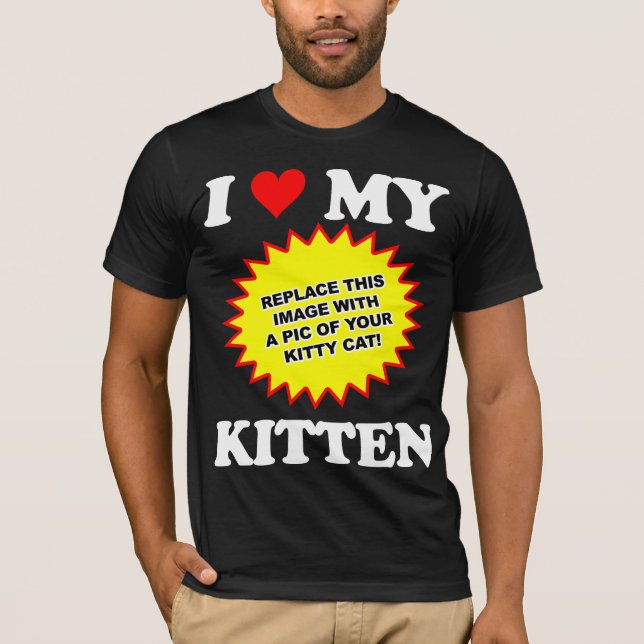 Camiseta PERSONALIZÁVEL Eu Amo Meu Gatinho (Frente)
