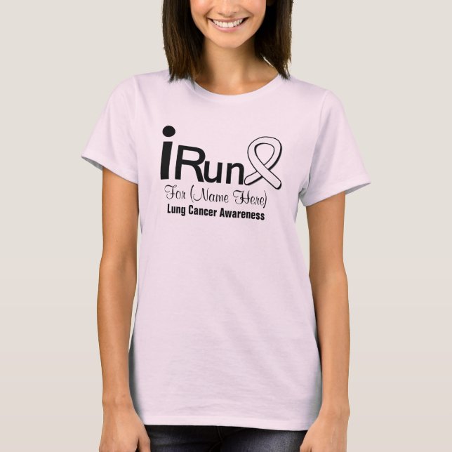 Camiseta Personalizável Eu Corro Para Sensibilizar O Cancer (Frente)
