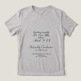 Camiseta personalizável para grupos cristãos