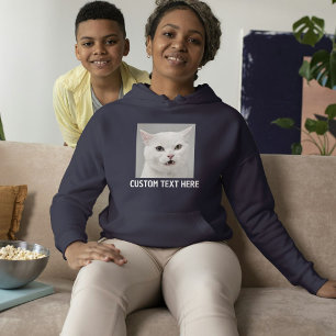 Camiseta Personalize Amante de Gato Azul Marinho Texto Bran