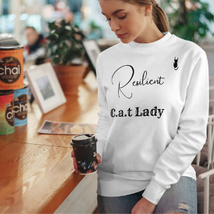 Camiseta Personalize Amante de Gatos Rota e Preta Mãe de Ga