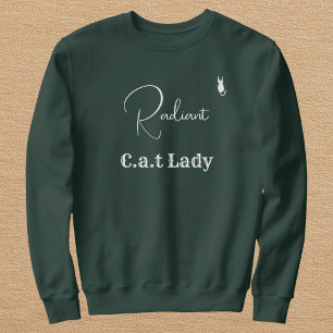 Camiseta Personalize Amante de Gatos Verde e Branco Mãe de