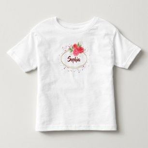 Camiseta Personalize as crianças T-shirt, glitter rosa