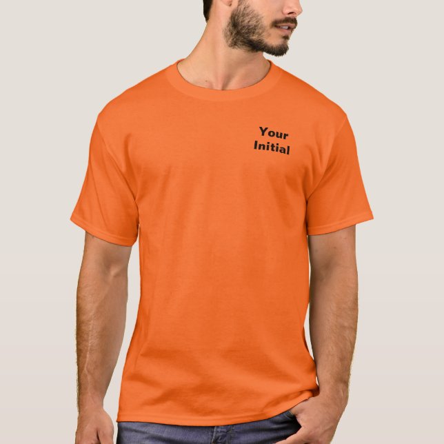 Camiseta Personalize Com Seu Inicial Laranja (Frente)