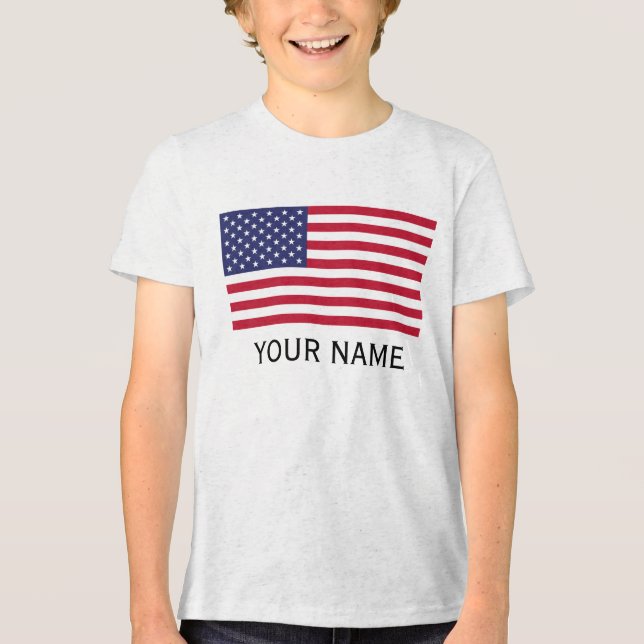 Camiseta Personalize com seu nome EUA Estados Unidos (Frente)