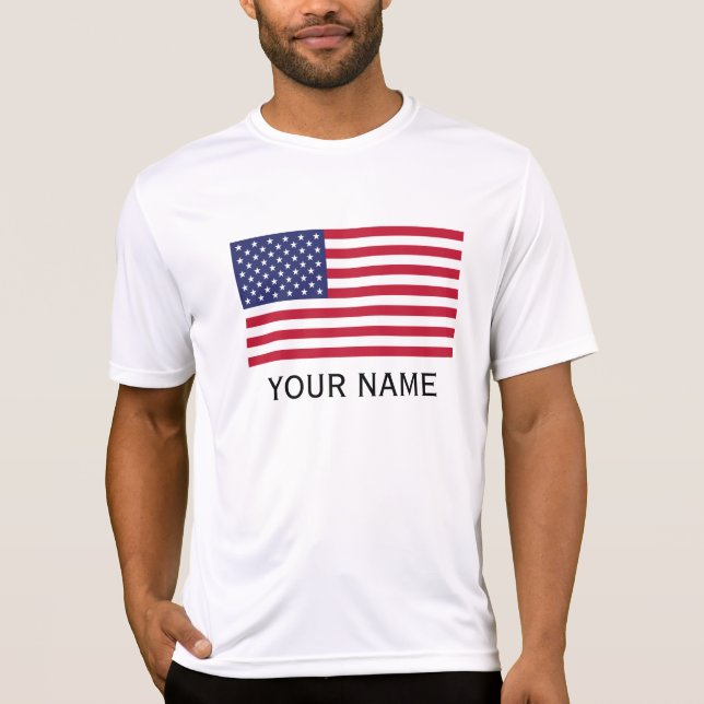Camiseta Personalize com seu nome EUA Estados Unidos (Frente)
