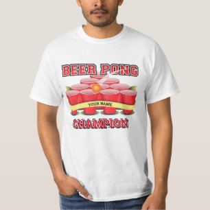 Camiseta Personalize Copos de Campeão de Beer Pong Bola de 