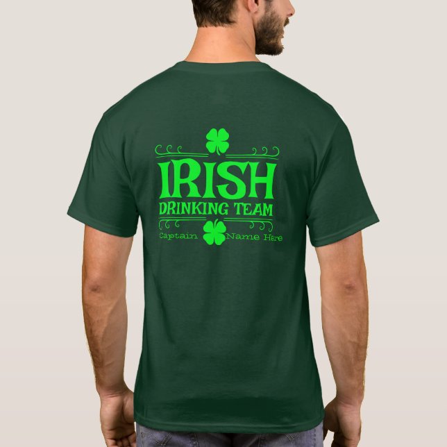 Camiseta Personalize Equipe Irlandesa de Bebidas Dia de São (Verso)