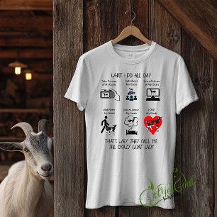 Camiseta Personalize esta cabra engraçada - O QUE EU FAÇO O