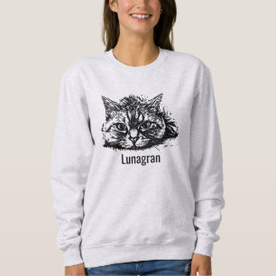 Camiseta Personalize Gata Mãe Cinza Preto Fofo Foto de Anim