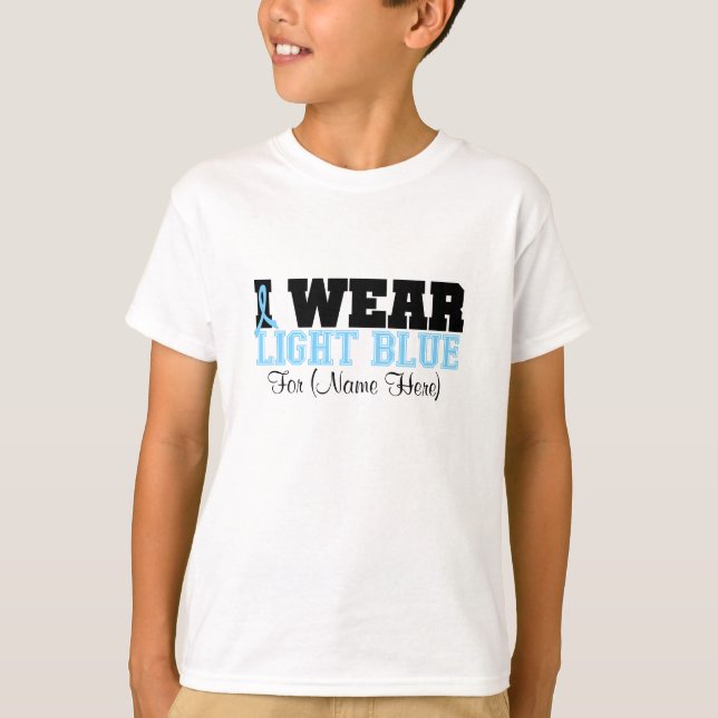 Camiseta Personalize-me vestem claro - cancro da próstata (Frente)