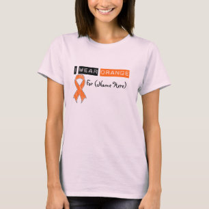 Camiseta Personalize-me vestem o câncer de rim alaranjado