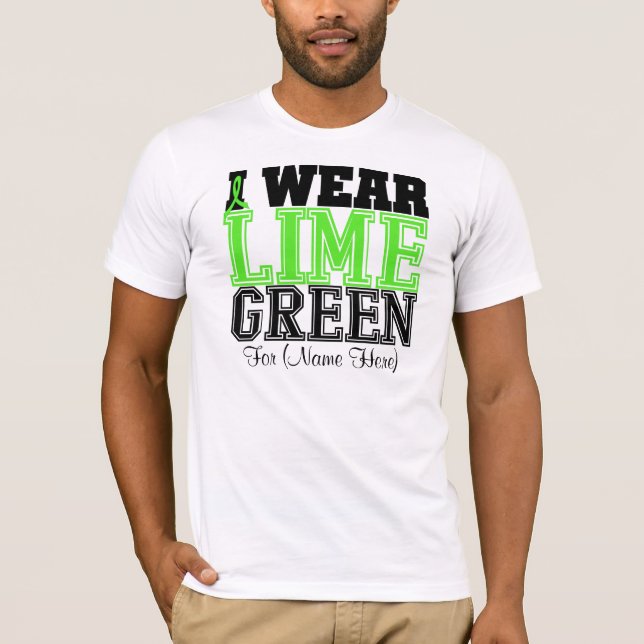 Camiseta Personalize-me vestem o linfoma da fita do verde (Frente)