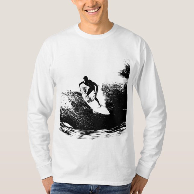 Camiseta Personalize Moderno Elegante Surfista Modelo Moder (Frente)