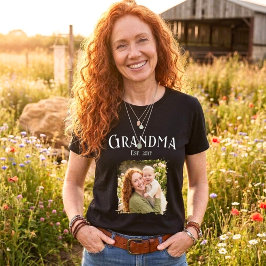 Camiseta Personalize Name New Grandma Est Year Photo