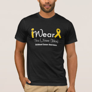Camiseta Personalize o cancer da infância da fita do ouro