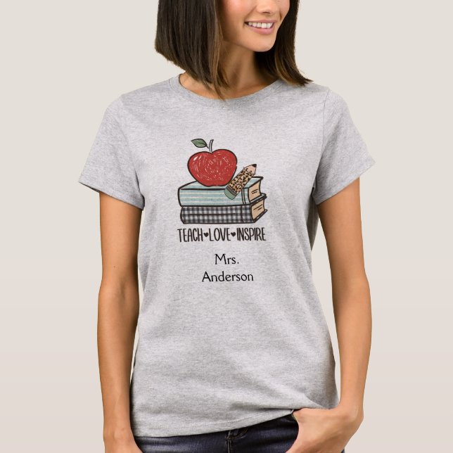 Camiseta Personalize O Ensinador De Amor Inspira Presente P (Frente)