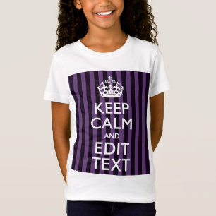 Camiseta Personalize-o Mantenha Calmo O Texto Roxo