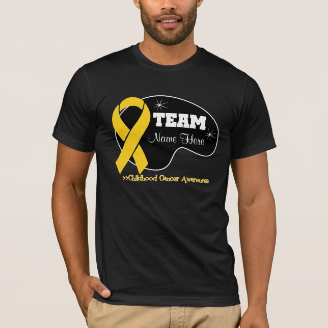 Camiseta Personalize o nome da equipe - cancer da infância (Frente)