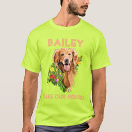 Camiseta Personalize o nome do cão e a foto-T-Shirt