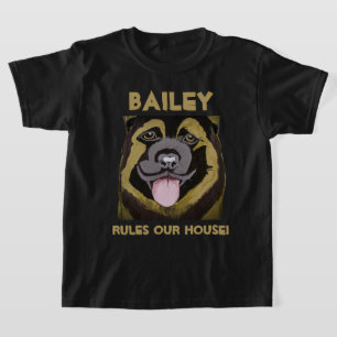 Camiseta Personalize o nome do cão e a foto-T-Shirt