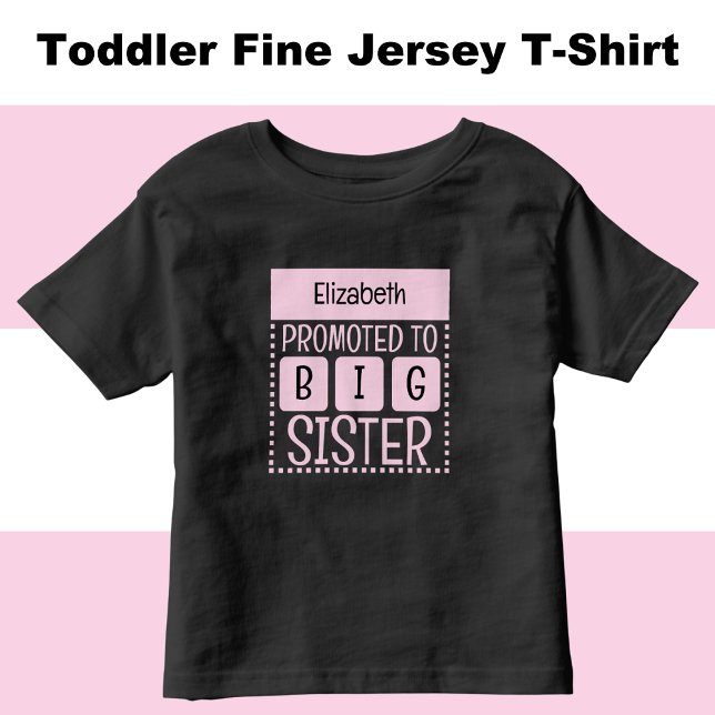 Camiseta Personalize o nome irmã mais velha rosa (Criador carregado)