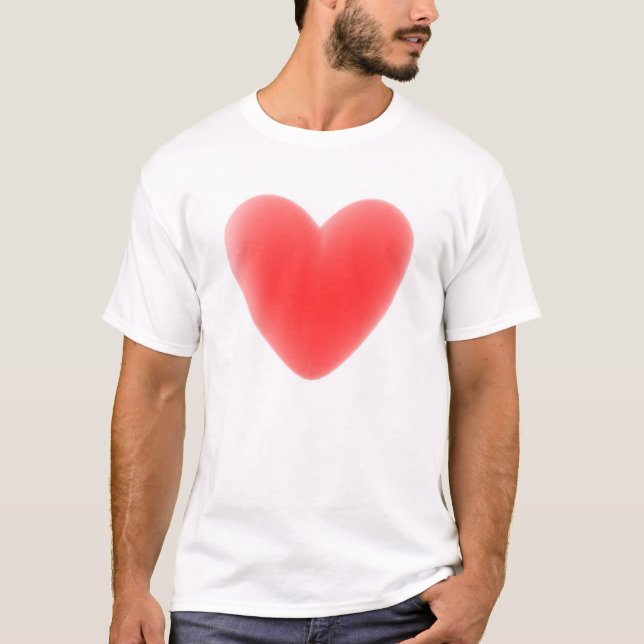 Camiseta Personalize-o - o coração 3D vermelho (Frente)