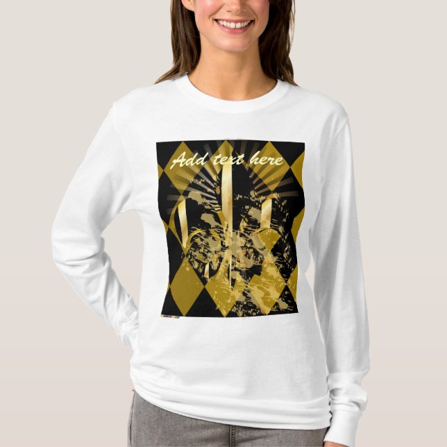 Camiseta Personalize o seu texto, fleur de lis (Frente)