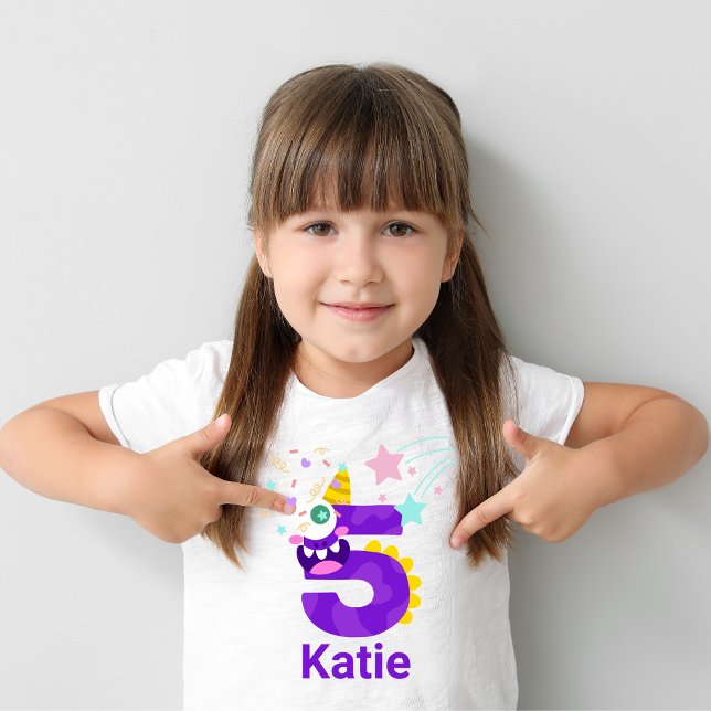 Camiseta Personalize! Olhos de Monstro para Meninas #5 Aniv (Criador carregado)