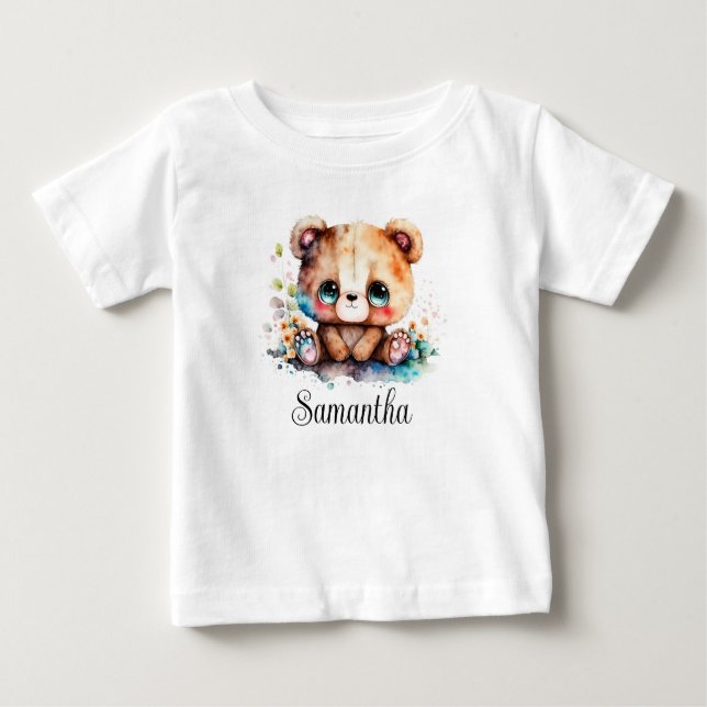 Camiseta Personalize Quarto de Crianças Ursinho Filhote Aqu (Frente)