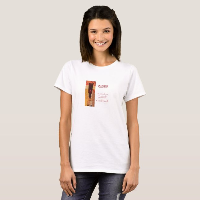 Camiseta Personalize, RCIA Parabéns, Católico, Vermelho (Frente Completa)