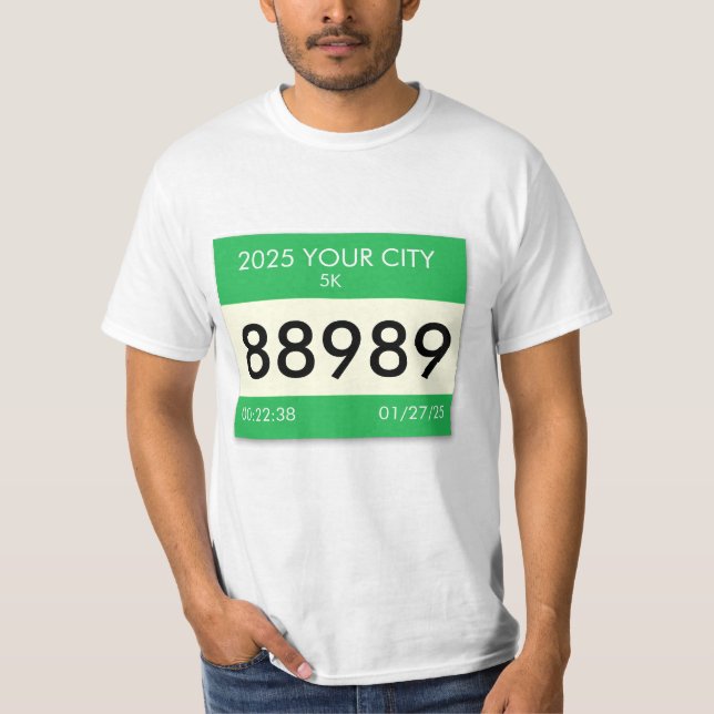 Camiseta Personalize seu número de corrida em uma camisa! (Frente)