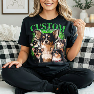 Camiseta PERSONALIZE Seu próprio animal de estimação 90s bo
