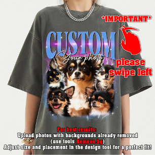 Camiseta PERSONALIZE Seu próprio animal de estimação 90s bo