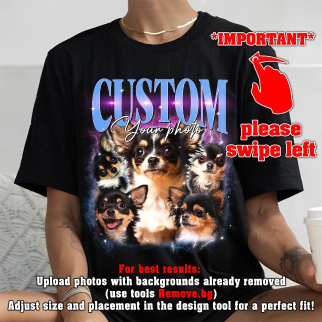 Camiseta PERSONALIZE Seu próprio animal de estimação 90s bo (Criador carregado)