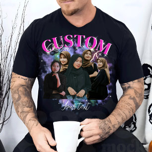 Camiseta Personalize seu próprio Namorada de Bootleg Fotogr