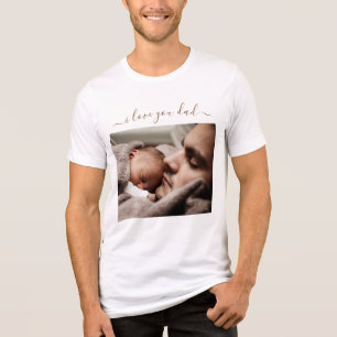 Camiseta Personalize seu texto do Design de fotos do Pai -