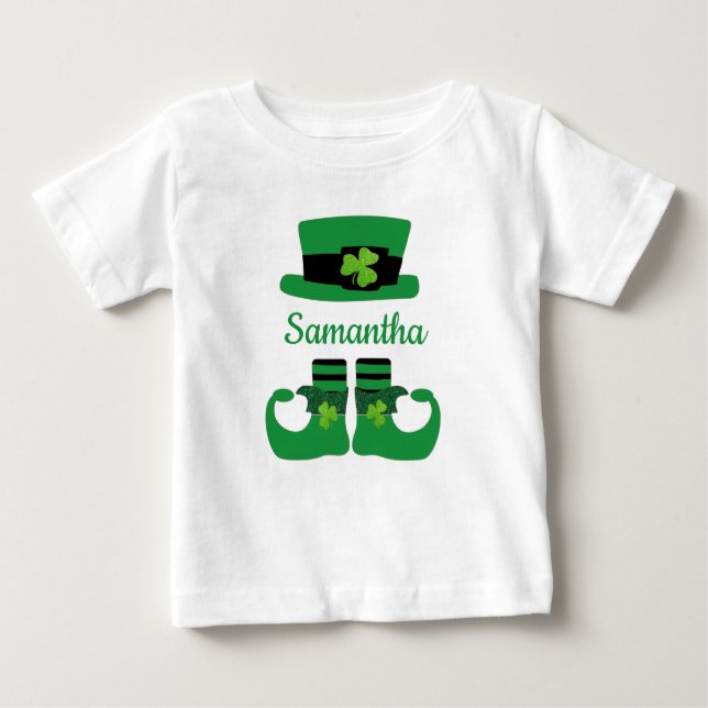 Camiseta Personalize St. Patrick's Leprechaun Verde Preto  (Frente)