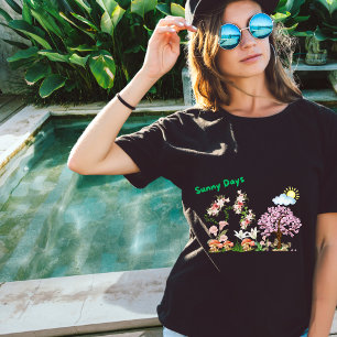 Camiseta Personalize Sunny Lillies Squirrels Brincando