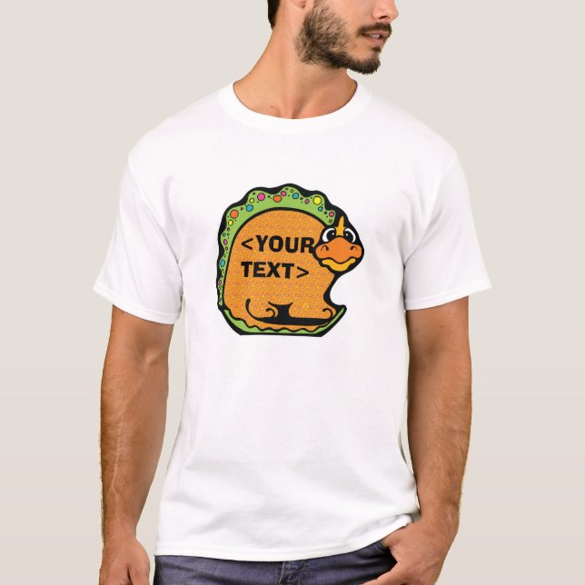 Camiseta Personalize um Dinossauro, <YOUR TEXT> (Frente)
