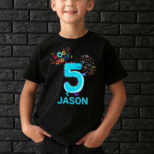Camiseta Personalize! Woohoo Monster 5 Birthday Kids