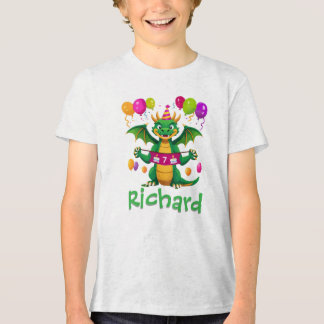 Camiseta Personalized 7th Birthday Dragon with Name